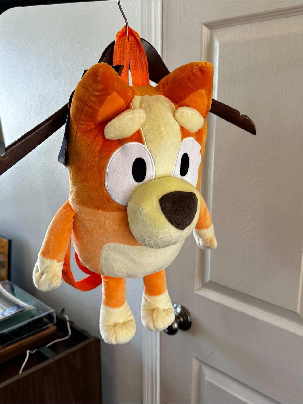 Disney Bingo Bluey Orange and Cream Plush Character Kids Backpack